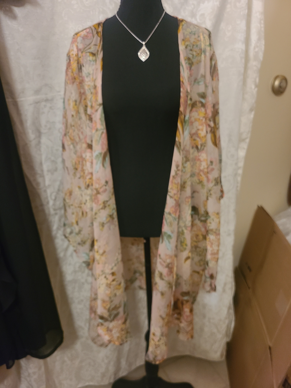 Sheer Floral Kimono Cardigan - Pink & Pastel